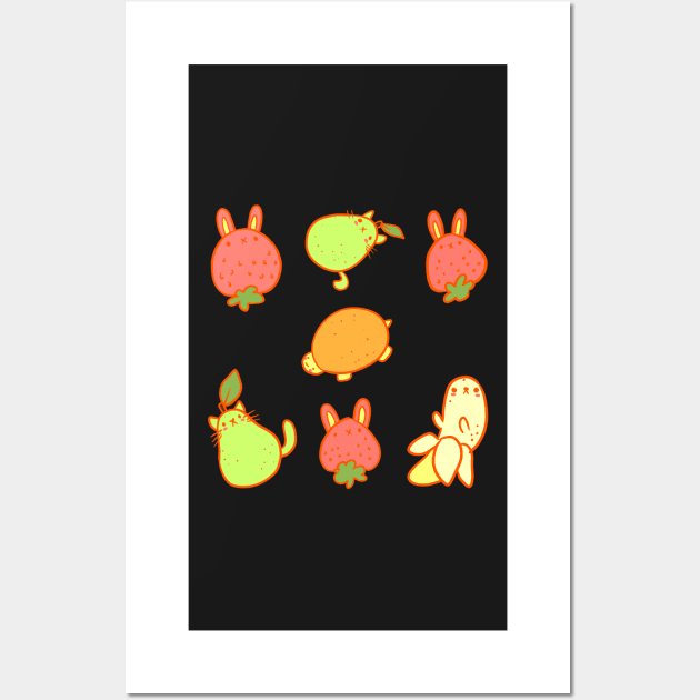 Fruit animals illustration Wall Art by Mayarart